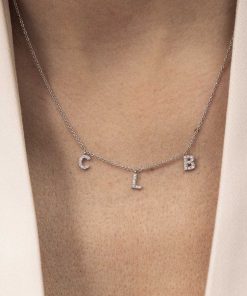 Gargantillas Blanca Jewels | Gargantilla Tres Letras Diamantes Mini